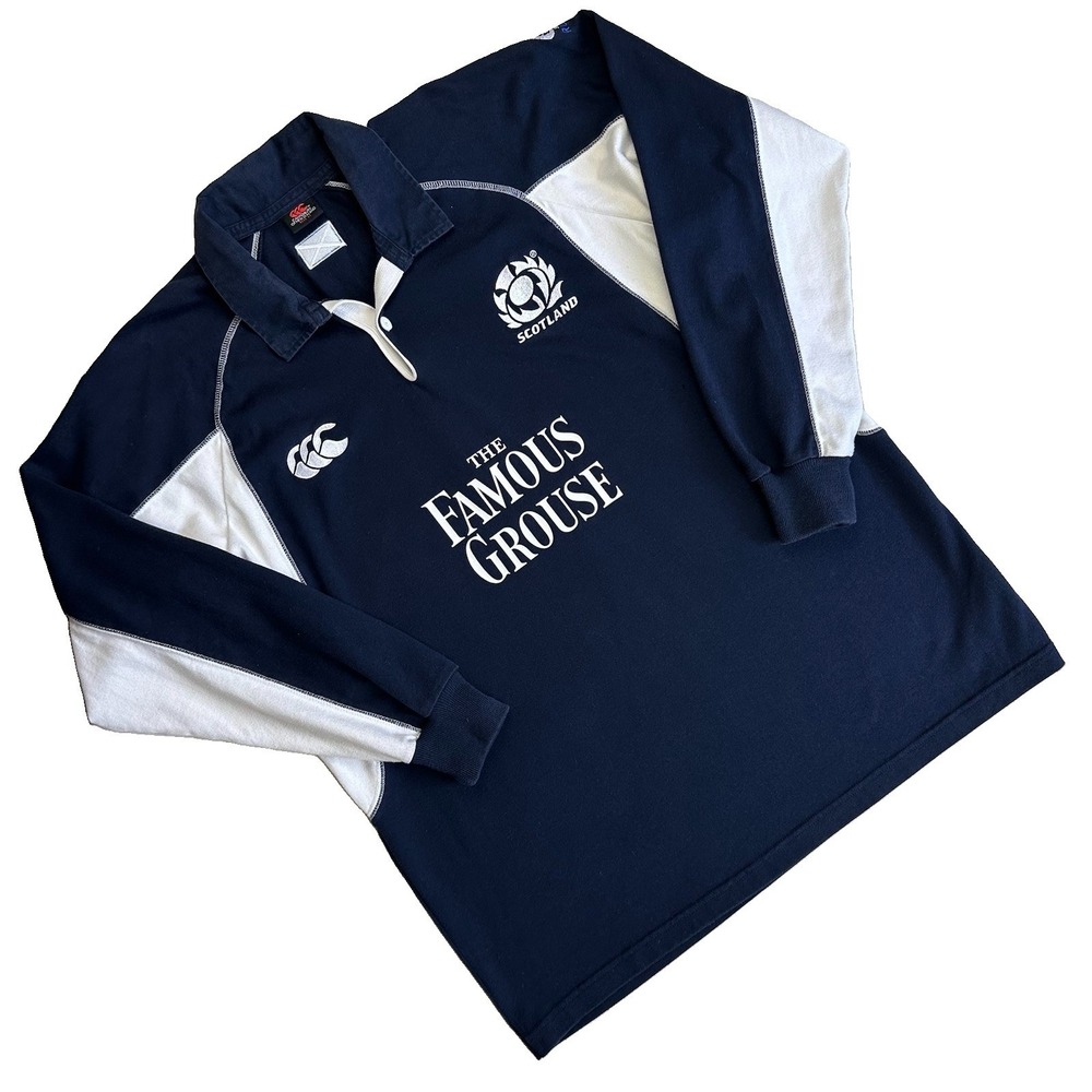 Canterbury of New Zealand Scotland Rugby The Famous Grouse LS Jersey Men XL Blue